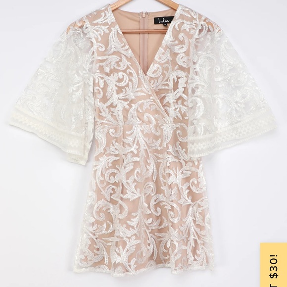 Celebration Hour White Sequin Embroidered Mini - Picture 4 of 5